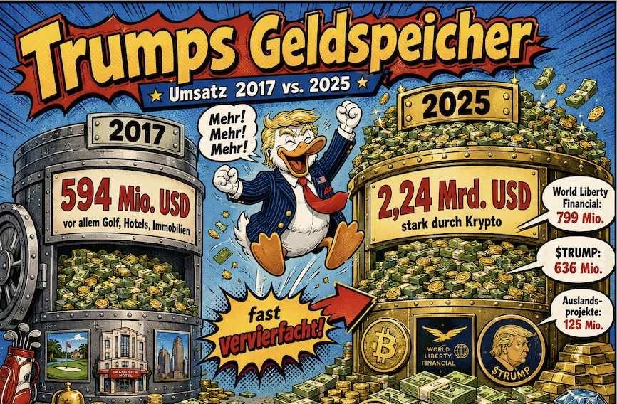 Donald schlägt Dagobert! Trump macht Kasse